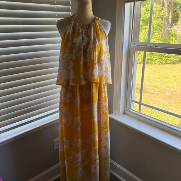 NWT Chicos Summertime Floral Maxi Dress Yellow Size .5 - Picture 5 of 10